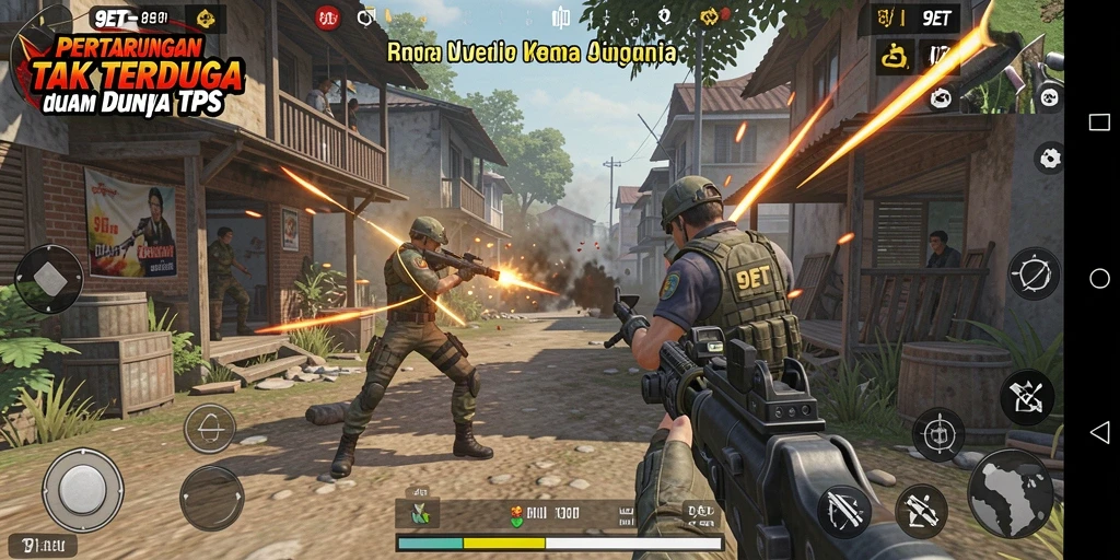 Tampilan seru gameplay TPS di 9ET dengan banyak aksi.