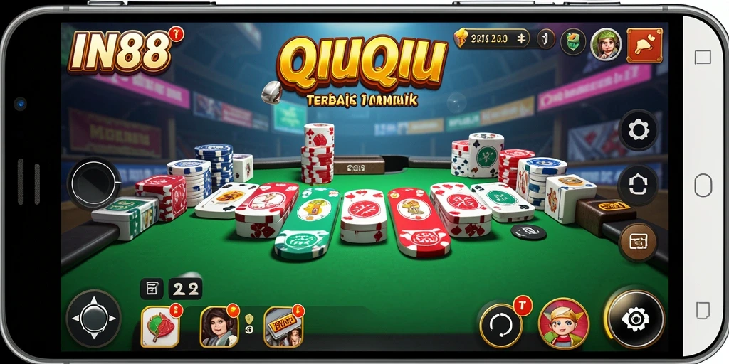 Screenshot gameplay IN88 menampilkan aksi seru permainan QiuQiu.