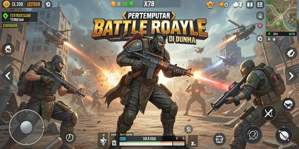 Tampilan gameplay X78 yang seru dan menegangkan di medan pertempuran.